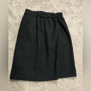 Elegant Black Turkish Linen Adjustable Apron A-Line Skirt